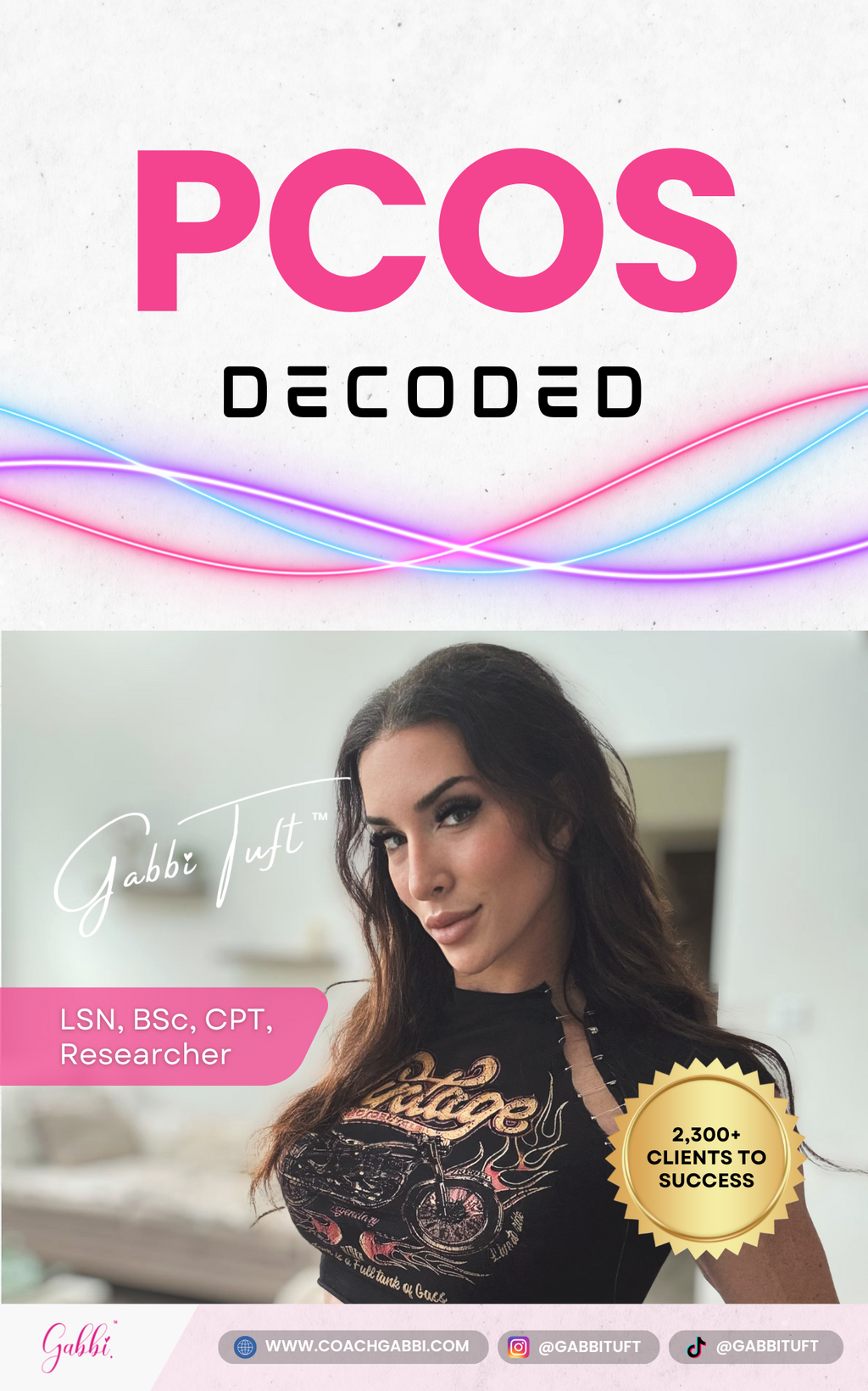 Book cover of 'PCOS Decoded' with a woman's face and colorful design elements.
