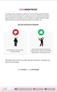 Motivational poster on eating habits with icons and text.